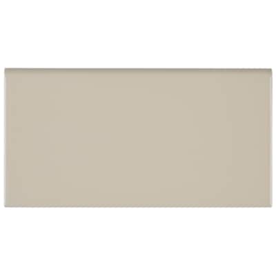 Sophisticated 4x8-inch Glazed Ceramic Bullnose in Matte Urban Putty - 4x8