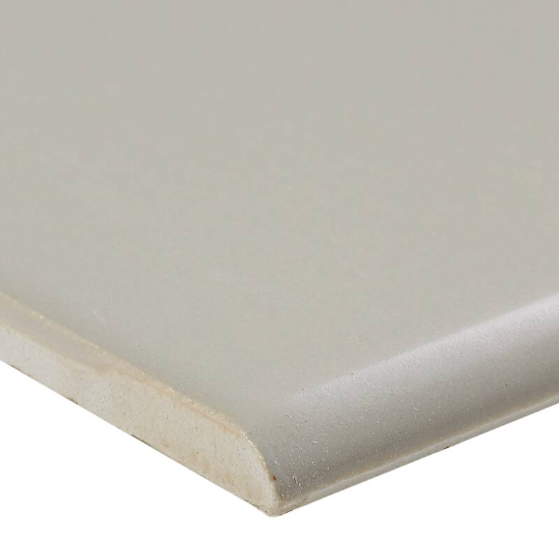 Sophisticated 4x8-inch Glazed Ceramic Bullnose in Matte Urban Putty - 4x8