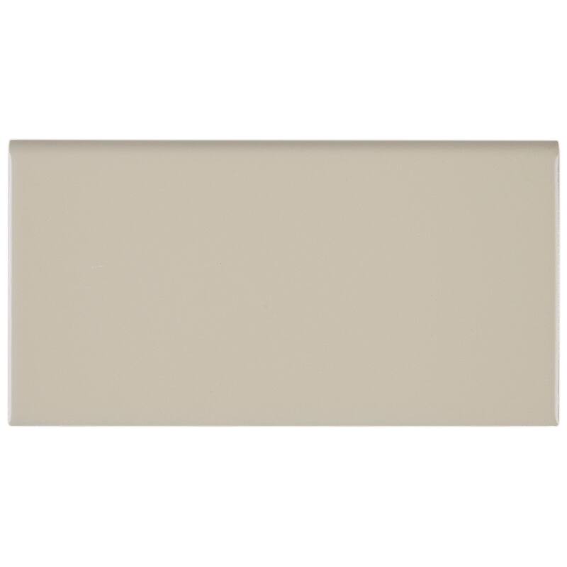 Sophisticated 4x8-inch Glazed Ceramic Bullnose in Matte Urban Putty - 4x8