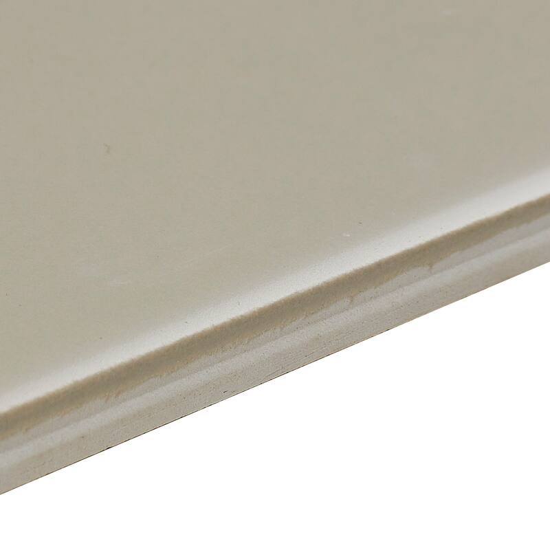 Classic Ceramic 3x6-inch Bullnose 6-inch side in Matte Urban Putty - 3x6