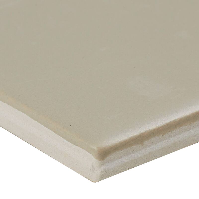 Classic Ceramic 3x6-inch Bullnose 6-inch side in Matte Urban Putty - 3x6