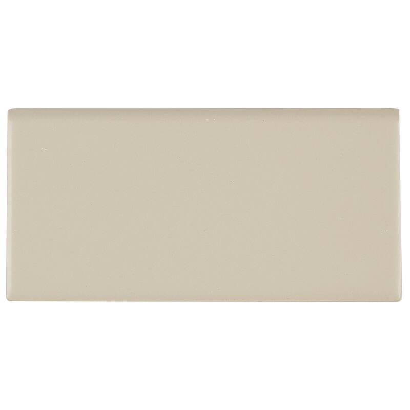 Classic Ceramic 3x6-inch Bullnose 6-inch side in Matte Urban Putty - 3x6