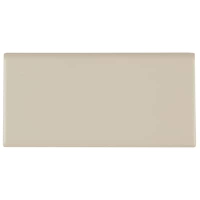 Classic Ceramic 3x6-inch Bullnose 6-inch side in Matte Urban Putty - 3x6