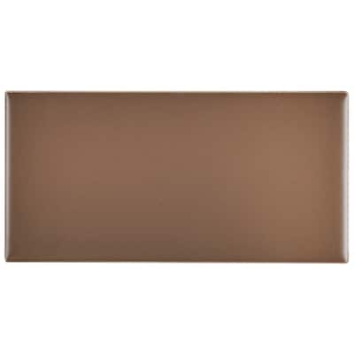 Classic Ceramic 3x6-inch Wall Tile in Matte Artisan Brown - 3x6