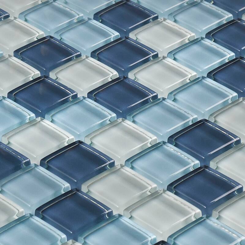 Glass Accent 1x1-inch Mosaic Blend in Winter Blues - 12x12
