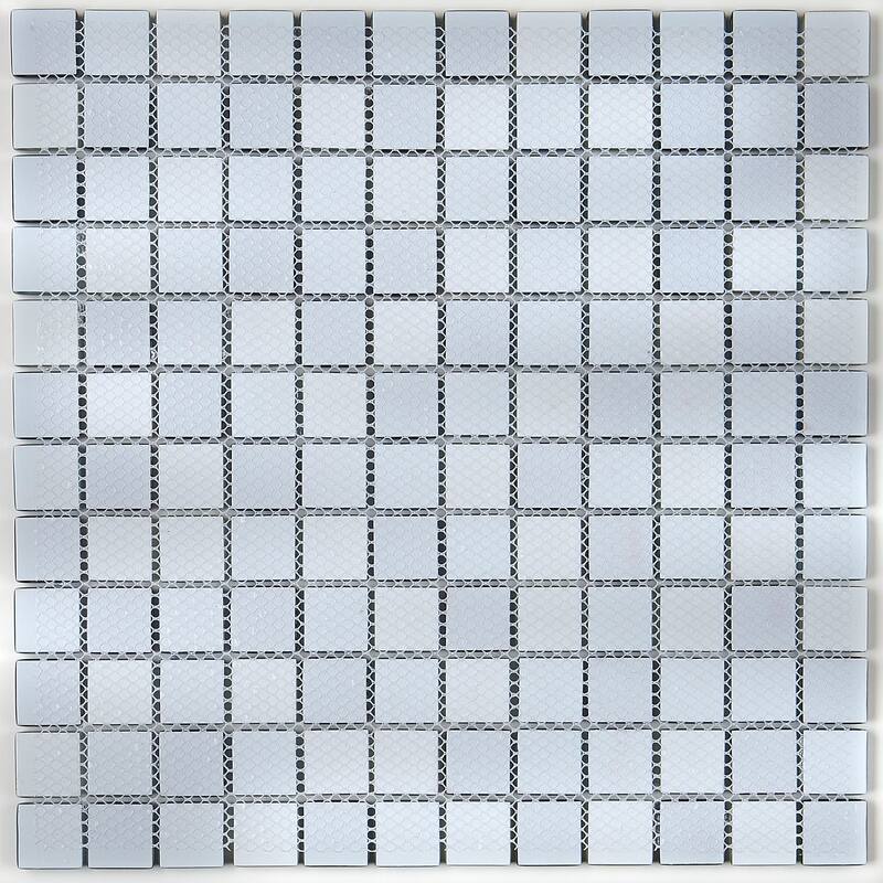 Glass Accent 1x1-inch Mosaic Blend in Winter Blues - 12x12