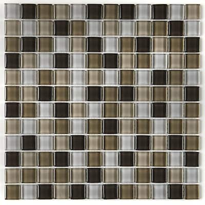 Glass Accent 1x1-inch Mosaic Blend in Classic Soft Cashmere - 12x12