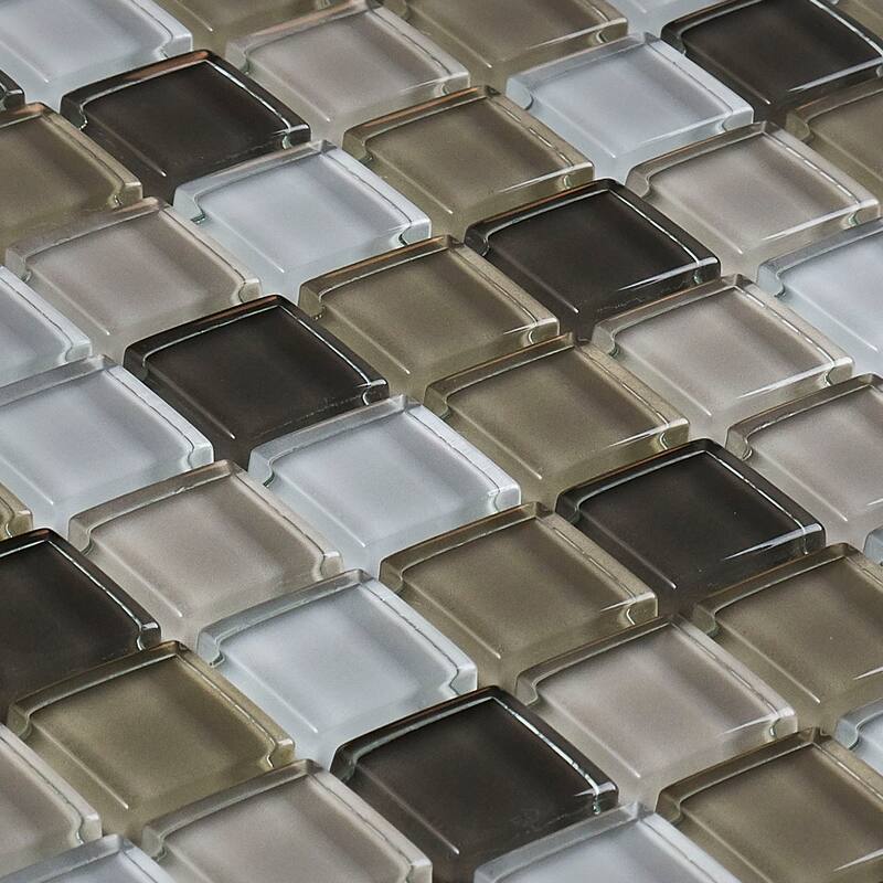 Glass Accent 1x1-inch Mosaic Blend in Classic Soft Cashmere - 12x12