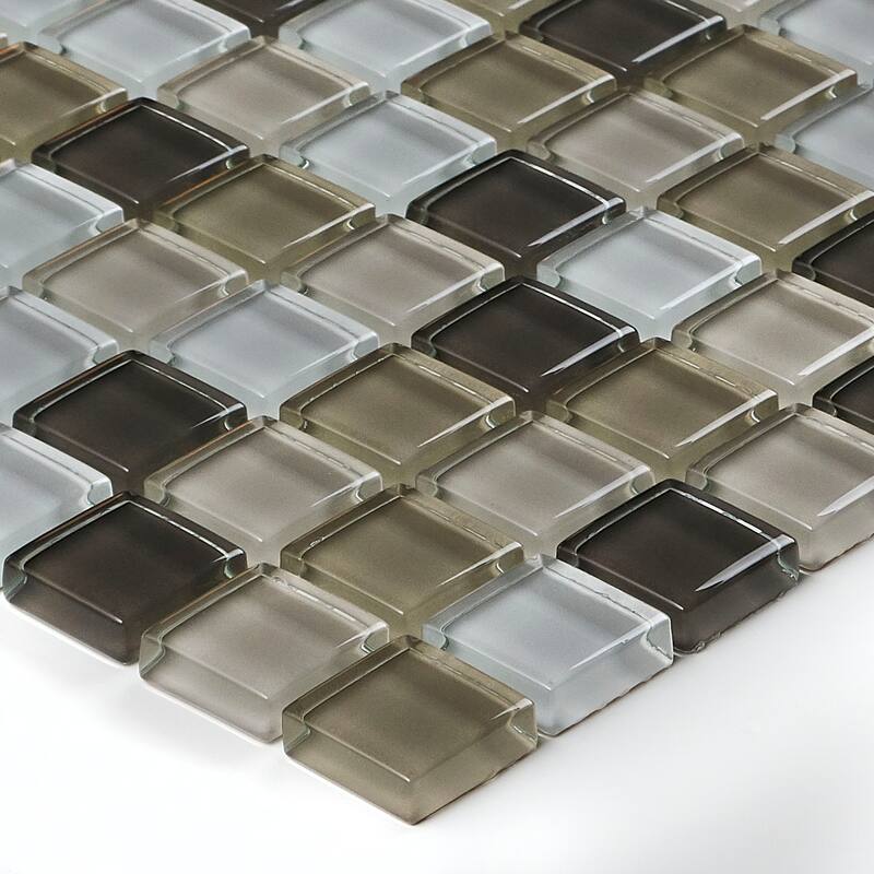 Glass Accent 1x1-inch Mosaic Blend in Classic Soft Cashmere - 12x12