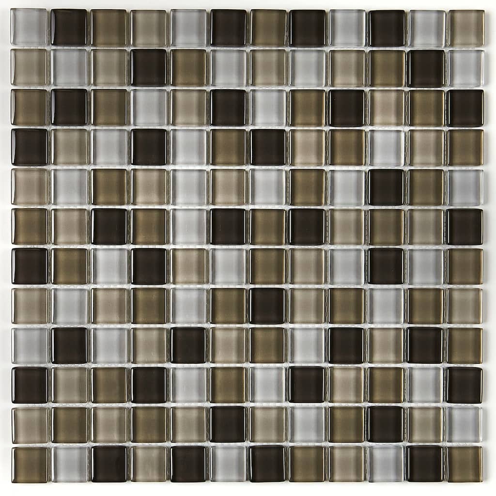 Glass Accent 1x1-inch Mosaic Blend in Classic Soft Cashmere - 12x12