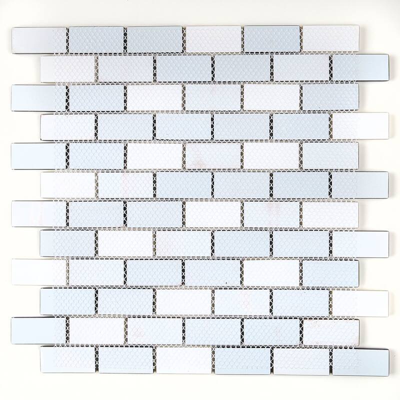 Glass Accent 2x1-inch Brick-Joint Mosaic in Classic Evening Mixes - 12x13