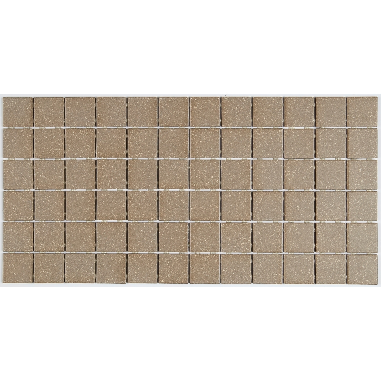 Porcelain 2x2-inch Mosaic Tile in Mottled Medium Brown - 12x24