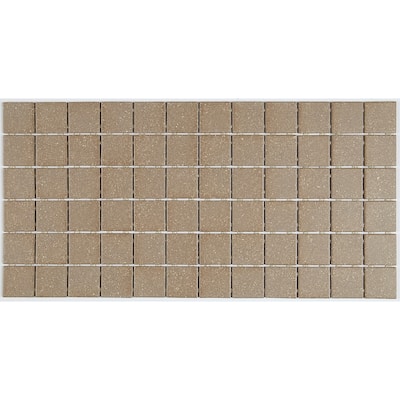 Porcelain 2x2-inch Mosaic Tile in Mottled Medium Brown - 12x24