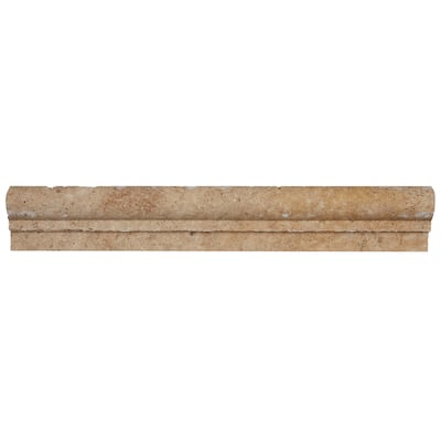 Select Travertine Stone 2x12-inch Chair Rail in Light Noce - 2x12