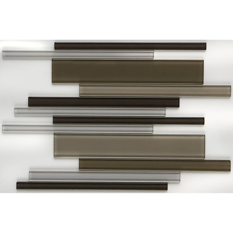 Glass Mosaic 12x18-inch Random Interlocking Accent in Classic Soft Cashmere - 12x18