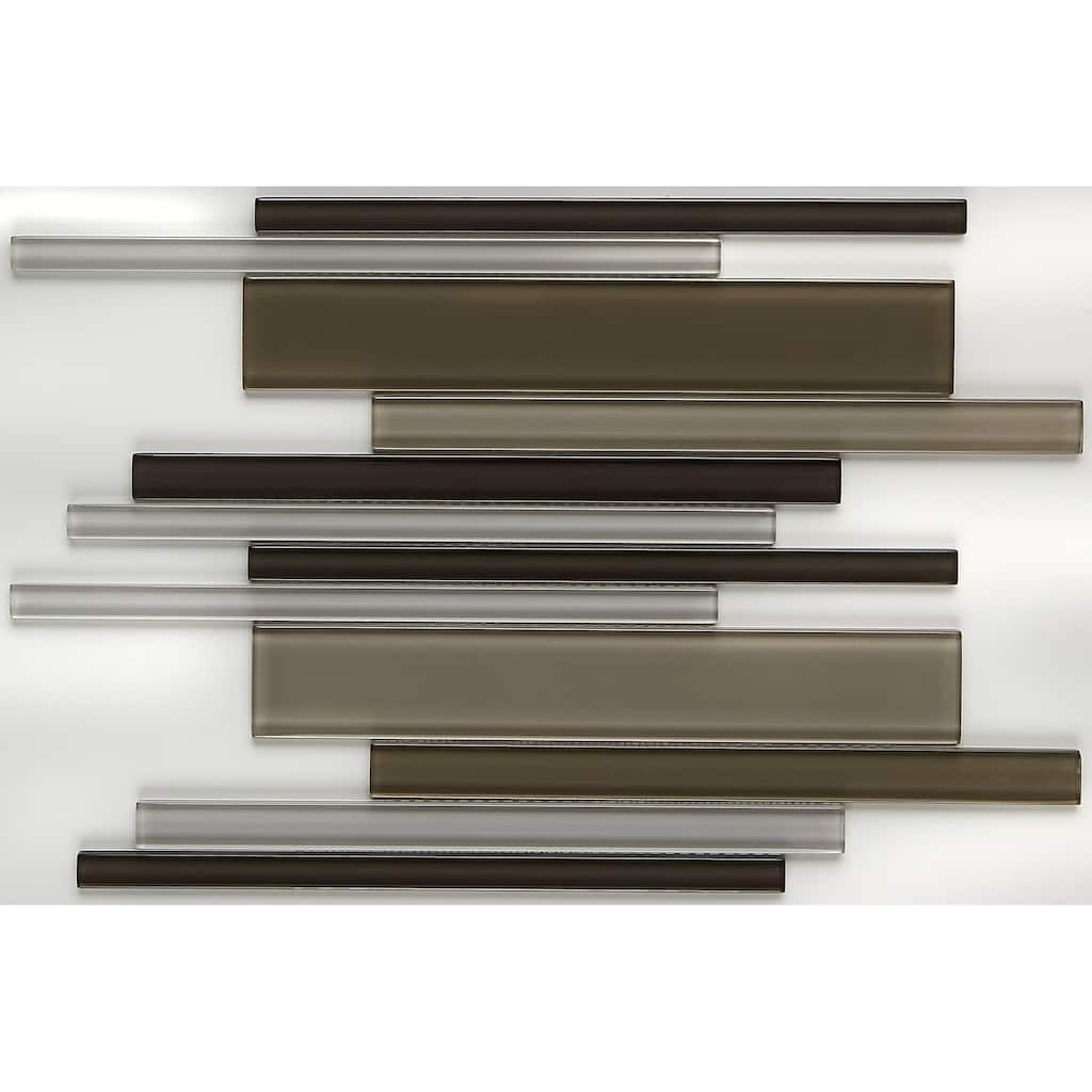 Glass Mosaic 12x18-inch Random Interlocking Accent in Classic Soft Cashmere - 12x18