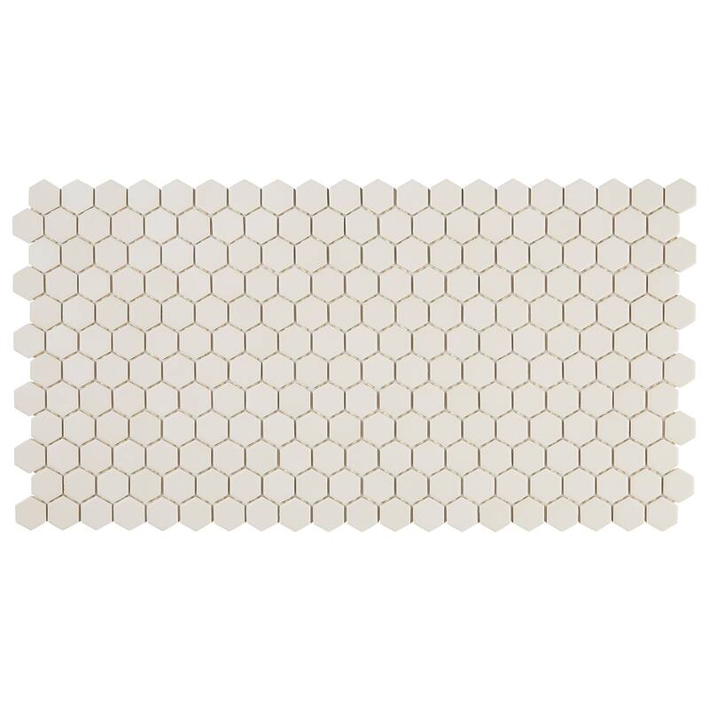 Porcelain 1-inch Hexagon Mosaic Tile in Almond - 12x24