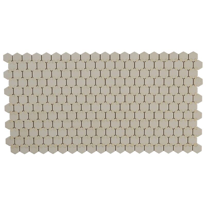 Porcelain 1-inch Hexagon Mosaic Tile in Almond - 12x24