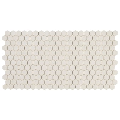 Porcelain 1-inch Hexagon Mosaic Tile in Almond - 12x24