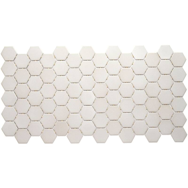 Porcelain 2-inch Hexagon Mosaic Tile in Desert Gray - 12x24