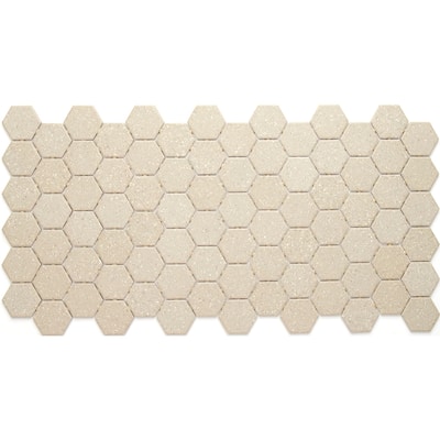 Porcelain 2-inch Hexagon Mosaic Tile in Urban Putty Speckle - 12x24