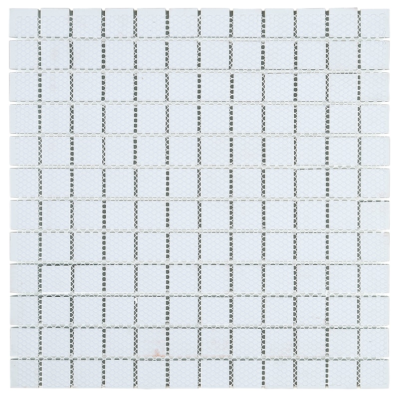Glass Mosaic 1x1-inch Accent Tile in Classic Solid Whisper Green - 12x12