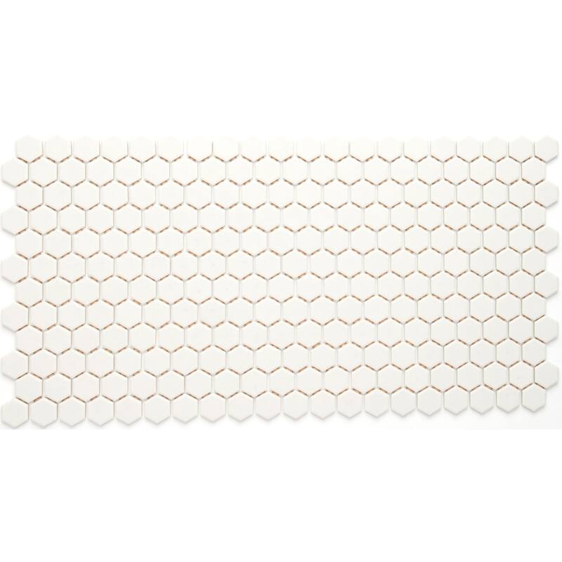 Porcelain 1-inch Hexagon Mosaic Tile in Biscuit - 12x24