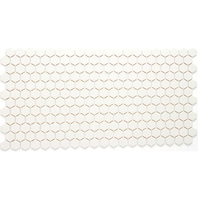 Porcelain 1-inch Hexagon Mosaic Tile in Biscuit - 12x24
