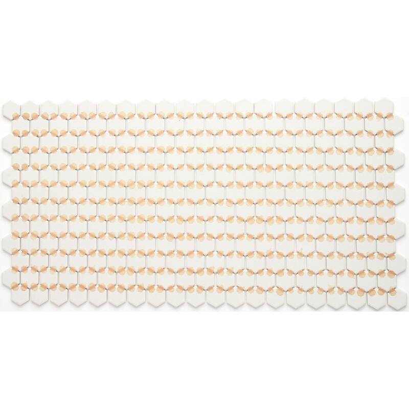Porcelain 1-inch Hexagon Mosaic Tile in Biscuit - 12x24