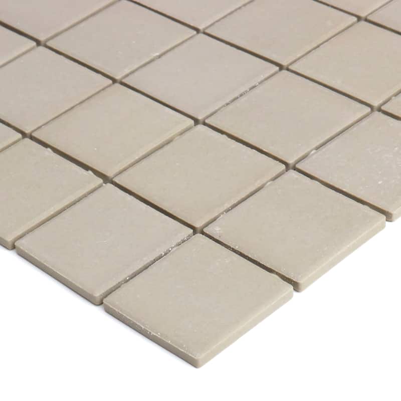 Porcelain 2x2-inch Mosaic Tile in Architectural Gray - 12x24