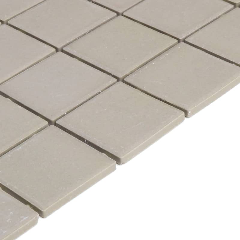 Porcelain 2x2-inch Mosaic Tile in Architectural Gray - 12x24