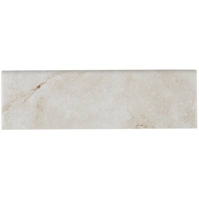 Stone Visual 3x10-inch Ceramic Wall Bullnose in Garden White - 3x10