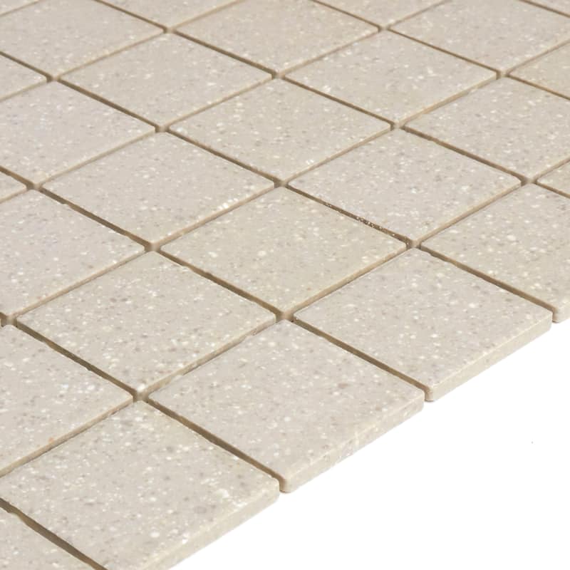 Porcelain 2x2-inch Mosaic Tile in Urban Putty Speckle - 12x24