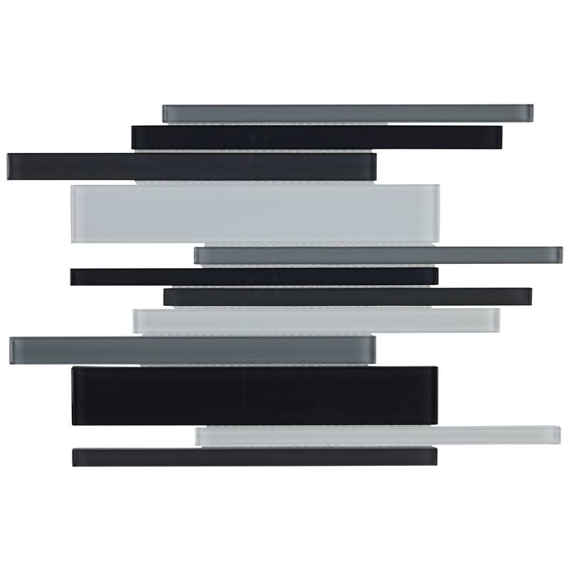 Glass Mosaic 12x18-inch Random Interlocking Accent in Classic Evening Mixer - 12x18