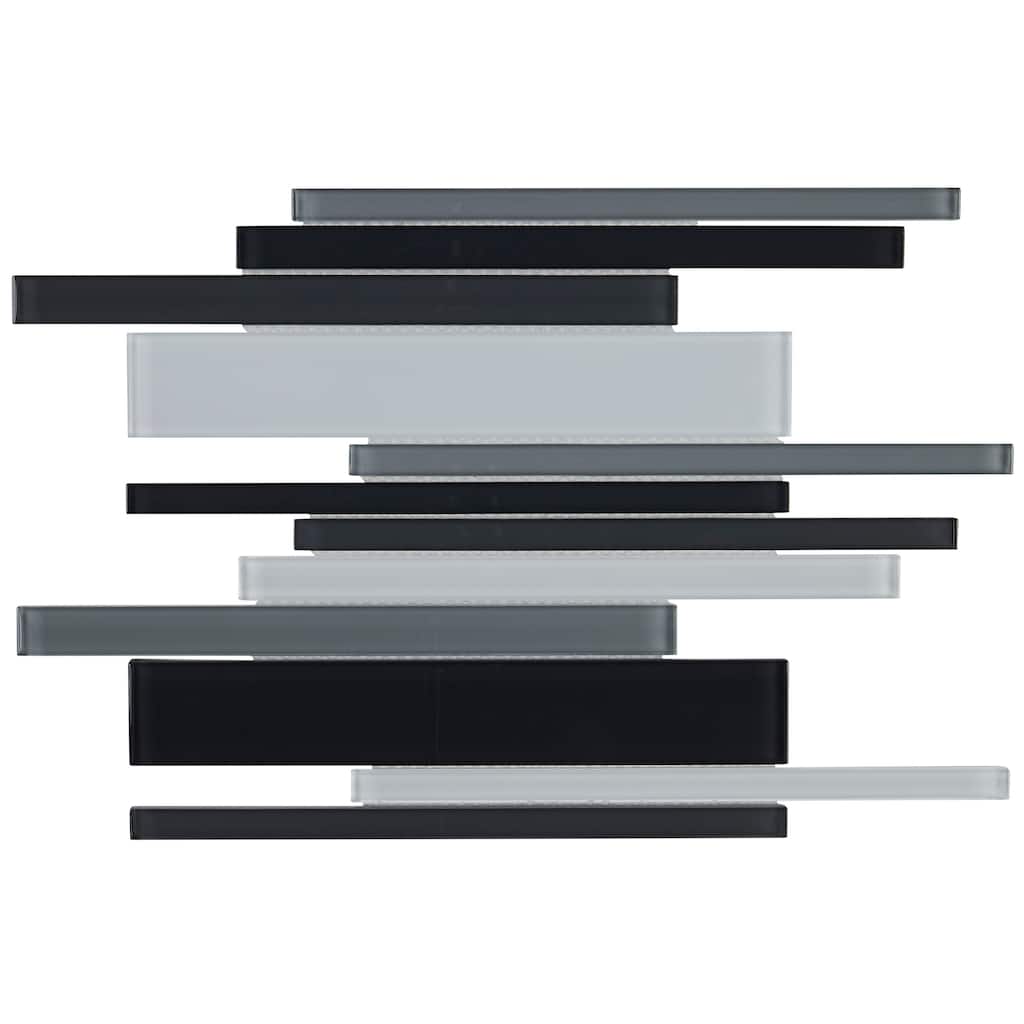 Glass Mosaic 12x18-inch Random Interlocking Accent in Classic Evening Mixer - 12x18