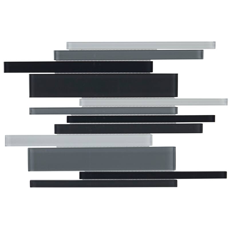 Glass Mosaic 12x18-inch Random Interlocking Accent in Classic Evening Mixer - 12x18