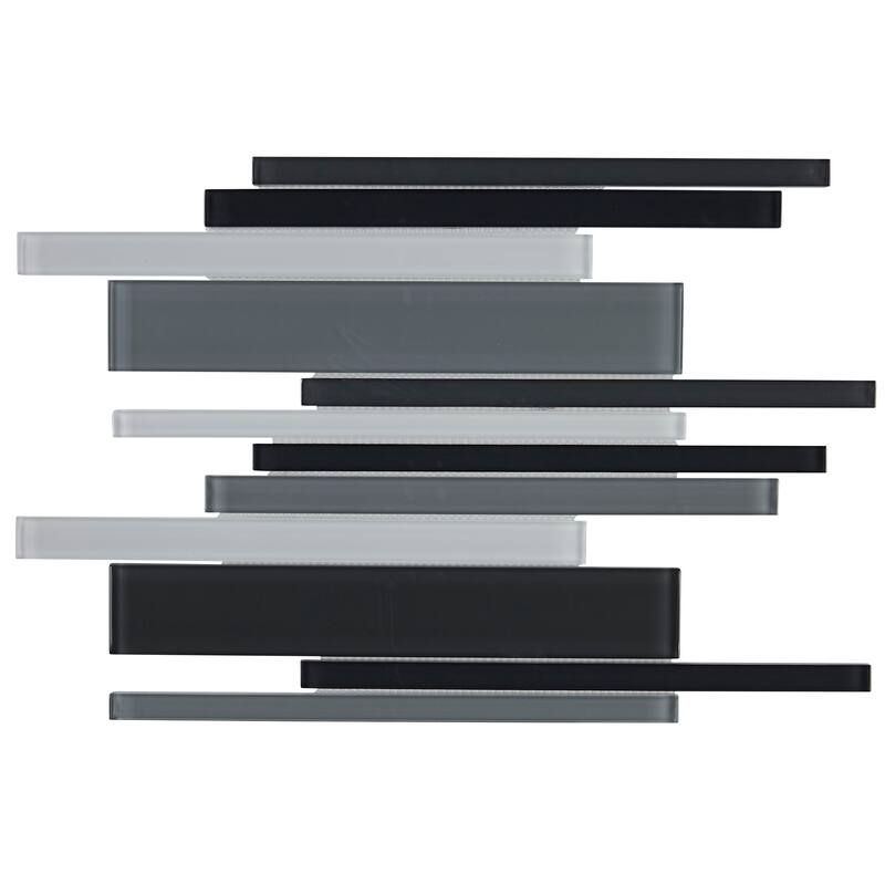 Glass Mosaic 12x18-inch Random Interlocking Accent in Classic Evening Mixer - 12x18