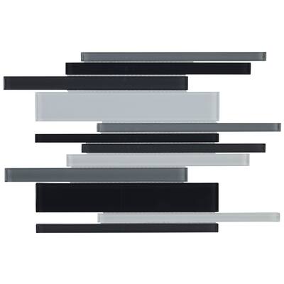 Glass Mosaic 12x18-inch Random Interlocking Accent in Classic Evening Mixer - 12x18
