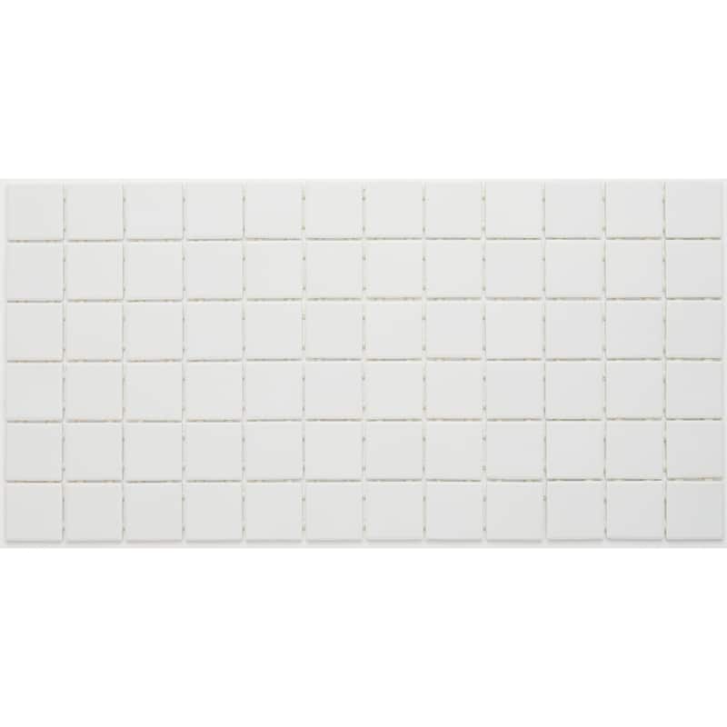 Porcelain 2x2-inch Mosaic Tile in Arctic White - 12x24 - Arctic White