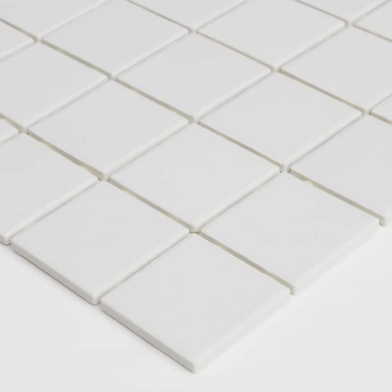 Porcelain 2x2-inch Mosaic Tile in Arctic White - 12x24
