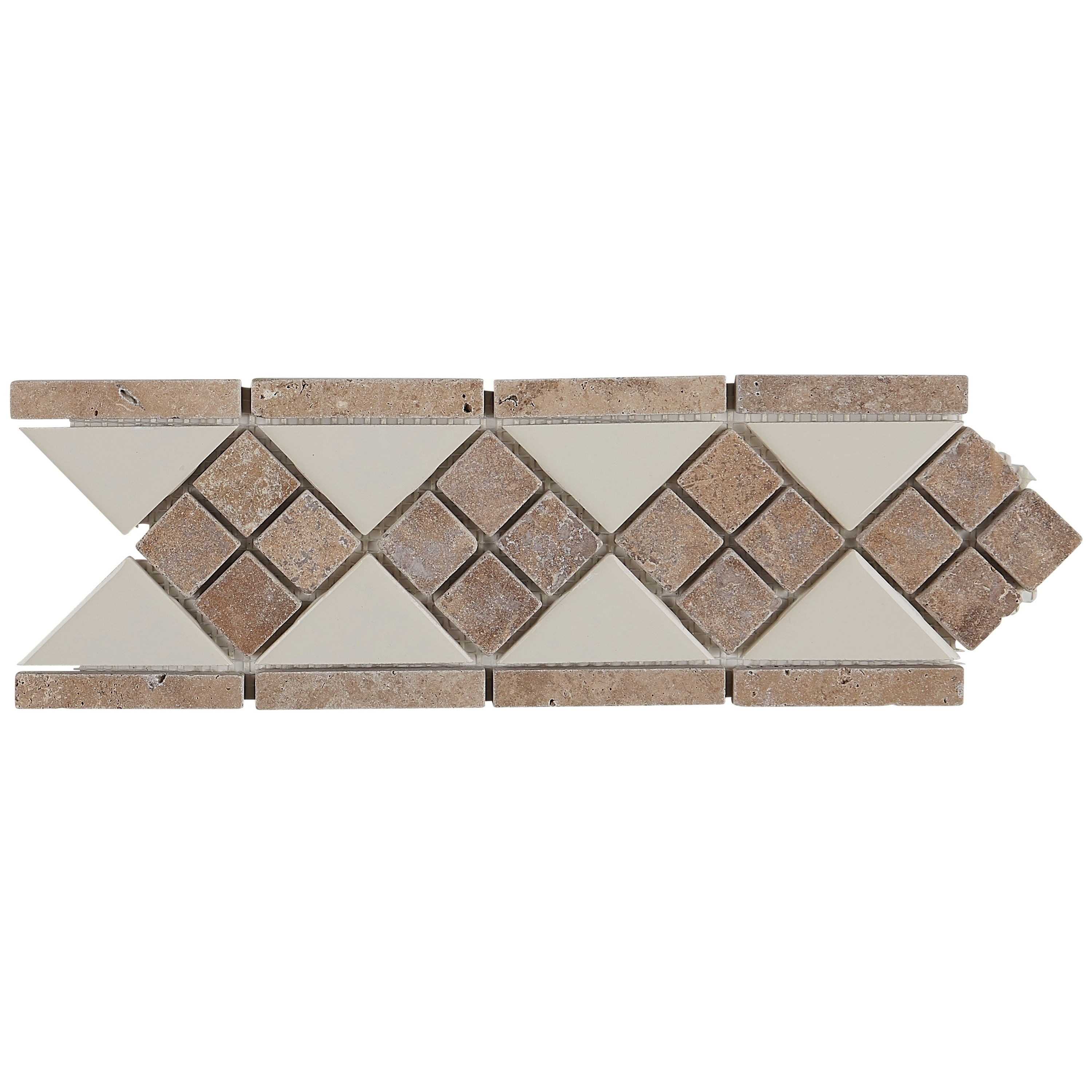 Shop Complimentary Stone 4x12 Inch Tumbled Listello Accent Tile In Almond And Noce 4x12 Overstock 20772362