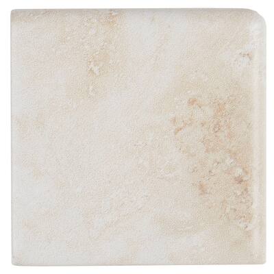 Stone Visual 3x3-inch Ceramic Wall Bullnose Corner in Terrace Beige - 3x3