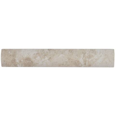 Rustic Style 1x6-inch Ceramic Quarter Round in White Rock - 1x6