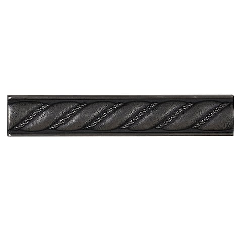 Cast Metal Collection 1x6-inch Rope Line in Antique Nickel - 1x6