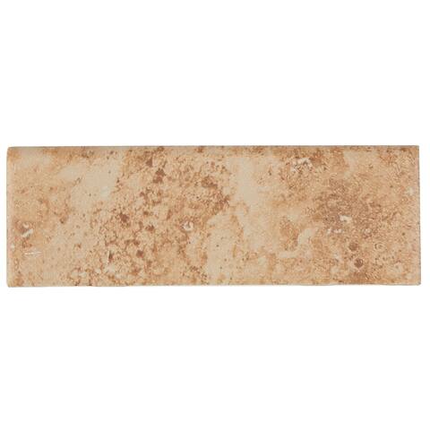 Rustic Style 2x6-inch Ceramic Bullnose 6-inch side in Amber - 2X6