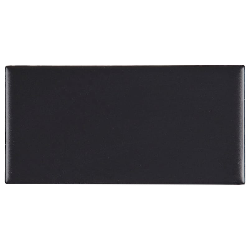 Classic Ceramic 3x6-inch Wall Tile in Matte Black - 3x6