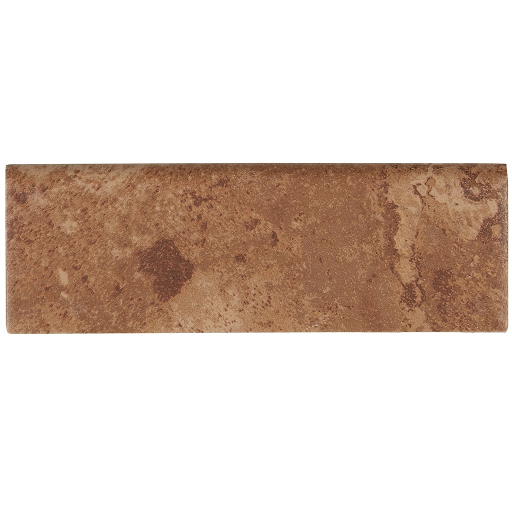 Rustic Style 2x6-inch Ceramic Bullnose 6-inch side in Edgewood - 2X6