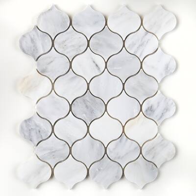 Marble Mosaic 21/2x21/2-inch Polished Lantern Tile in First Snow Elegance - 13x13