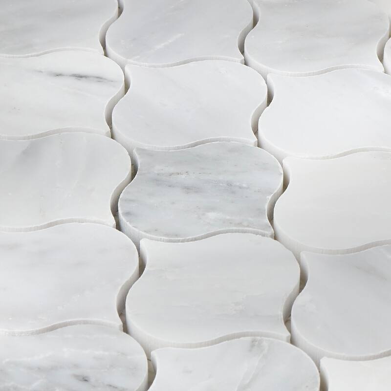Marble Mosaic 21/2x21/2-inch Polished Lantern Tile in First Snow Elegance - 13x13