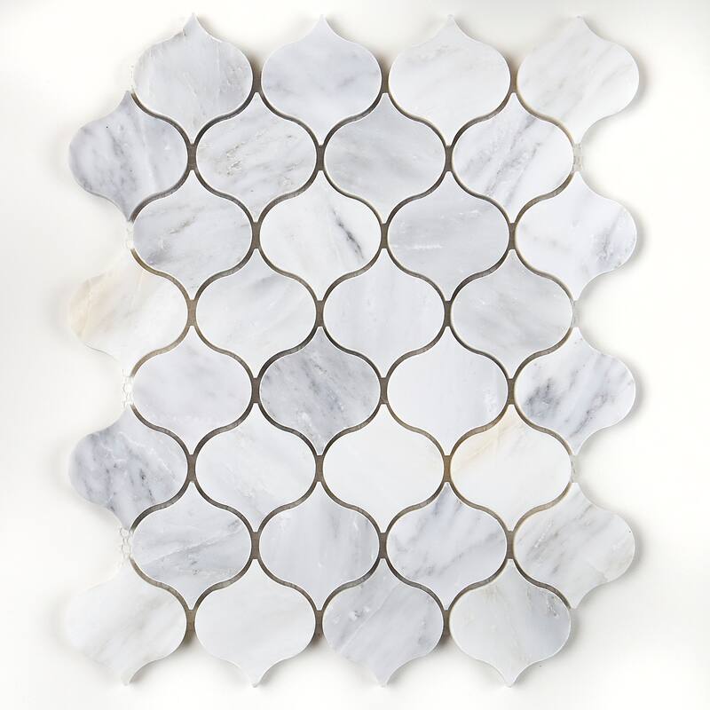 Marble Mosaic 21/2x21/2-inch Polished Lantern Tile in First Snow Elegance - 13x13